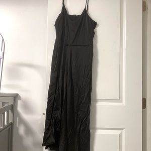 Express Satin V-neck asymmetrical midi dress , size L NWT